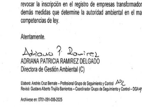 Certificado ambiental firmado