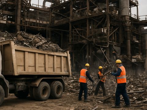 Planta industrial en proceso de desmantelamiento